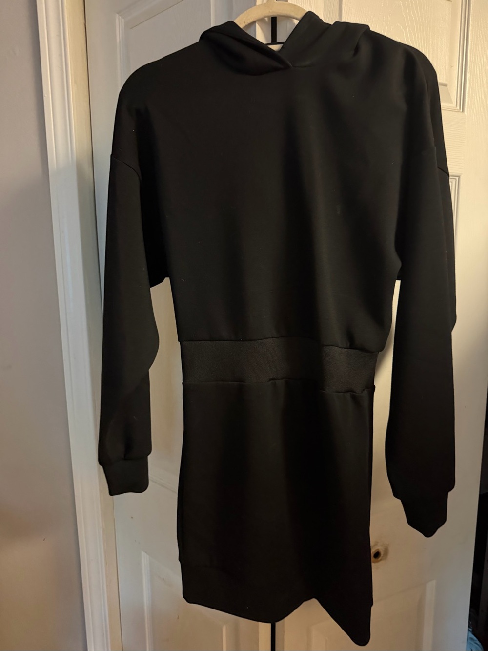 Maniere De Voir Black Hooded Mini Dress